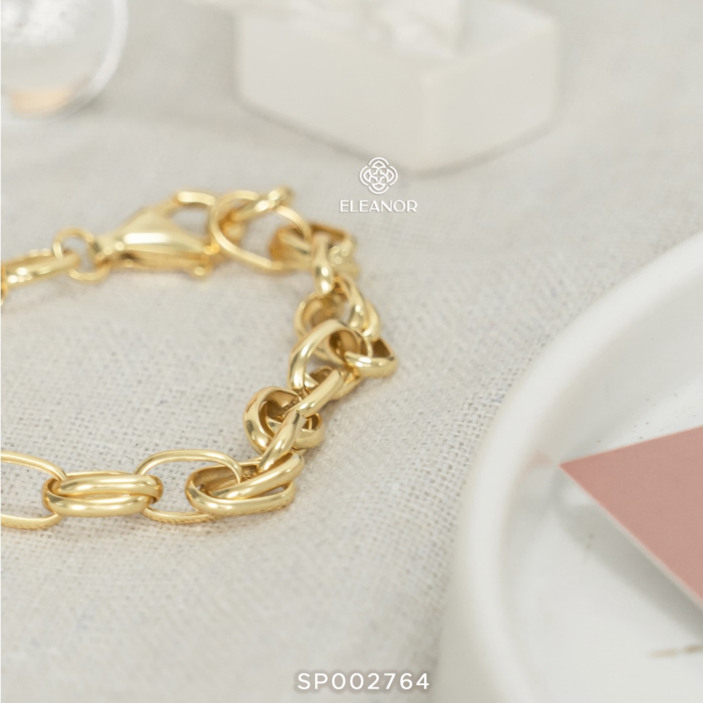 Lắc Tay Bạc Nữ Eleanor Mắt Xích Tròn Cá Tính, Phong Cách Thời Trang Hàn Quốc
