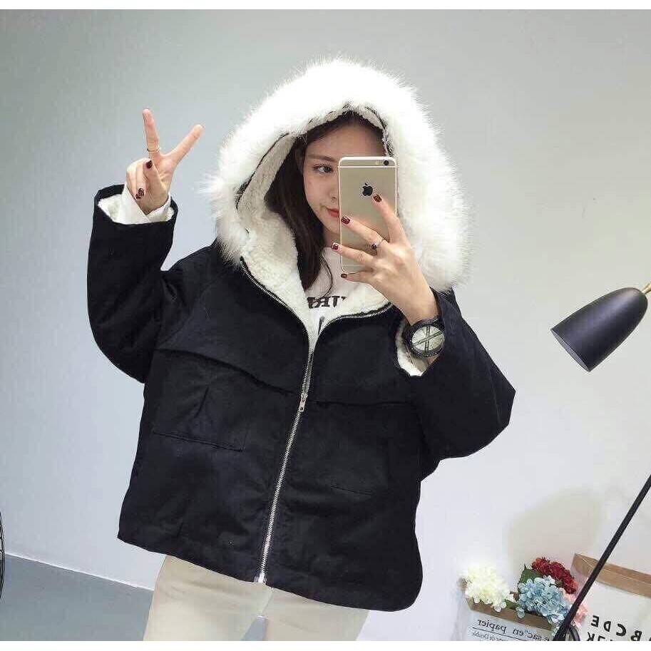 Áo Khoác Nữ Chất Liệu Kaki Lót lông Cao Cấp | BigBuy360 - bigbuy360.vn