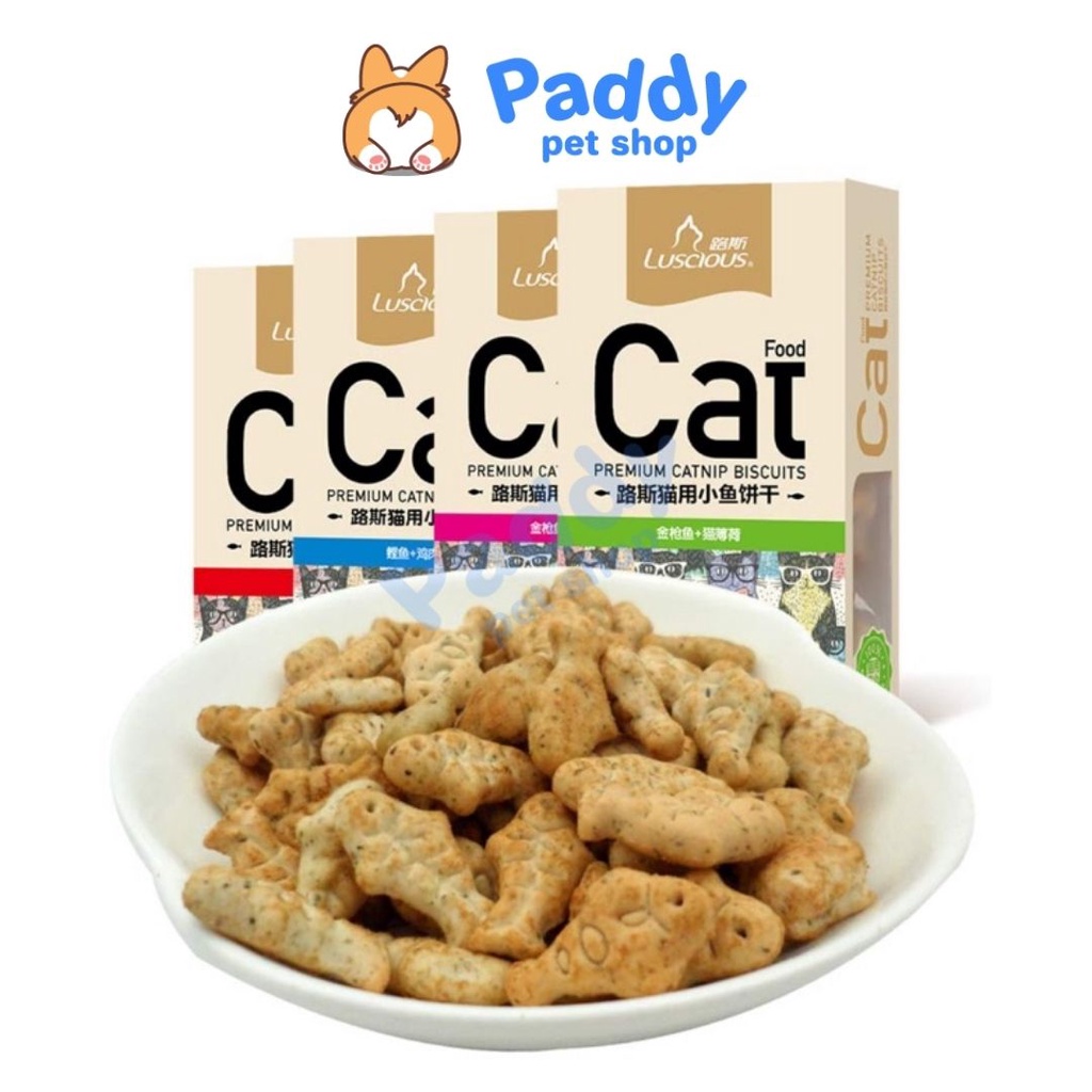 Bánh Quy Catnip Biscuits Tiêu Búi Lông &amp; Giảm Hôi Miệng Cho Mèo 40g