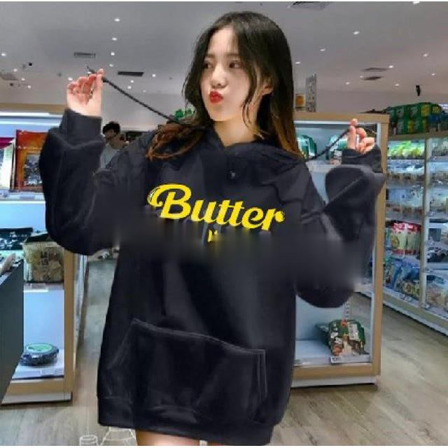 Áo Khoác Hoodie In Chữ Bts Màu Trắng Đen