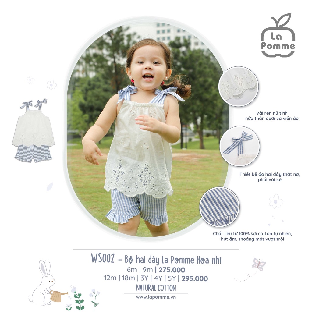 [CHÍNH HÃNG] Bộ hai dây bé gái giỏ mây mùa hè 10001 La Pomme