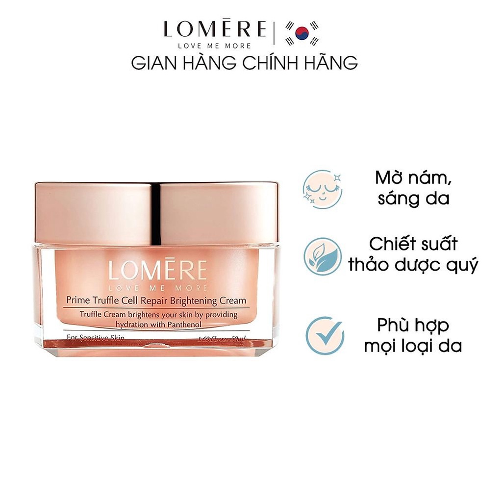 Kem Dưỡng Trắng Da Cấp Ẩm LOMERE Prime Truffle Cell Làm Mờ Vết Nám Giúp Da Khỏe Mạnh Căng Mượt 50ml