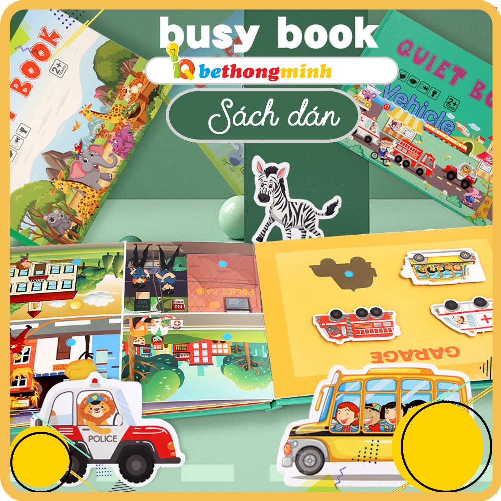 Học liệu Montessori Sách bóc dán QUIET BOOK nhiều chủ đề giúp bé trai gái thông minh sáng tạo Đồ chơi giáo dục tư duy