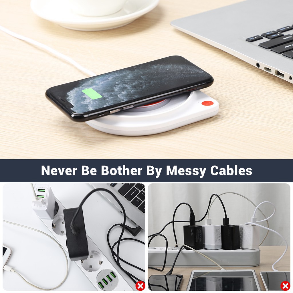 Đế Sạc Nhanh TOPK B03W Không Dây Dành Cho Điện Thoại Android Và Iphone 10W - TopLink