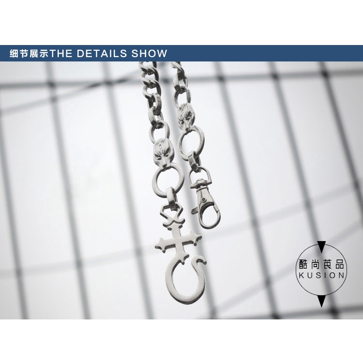 Móc dây xích quần Crows Zero Bá vương học đường thời trang chain rời mặt thập tự