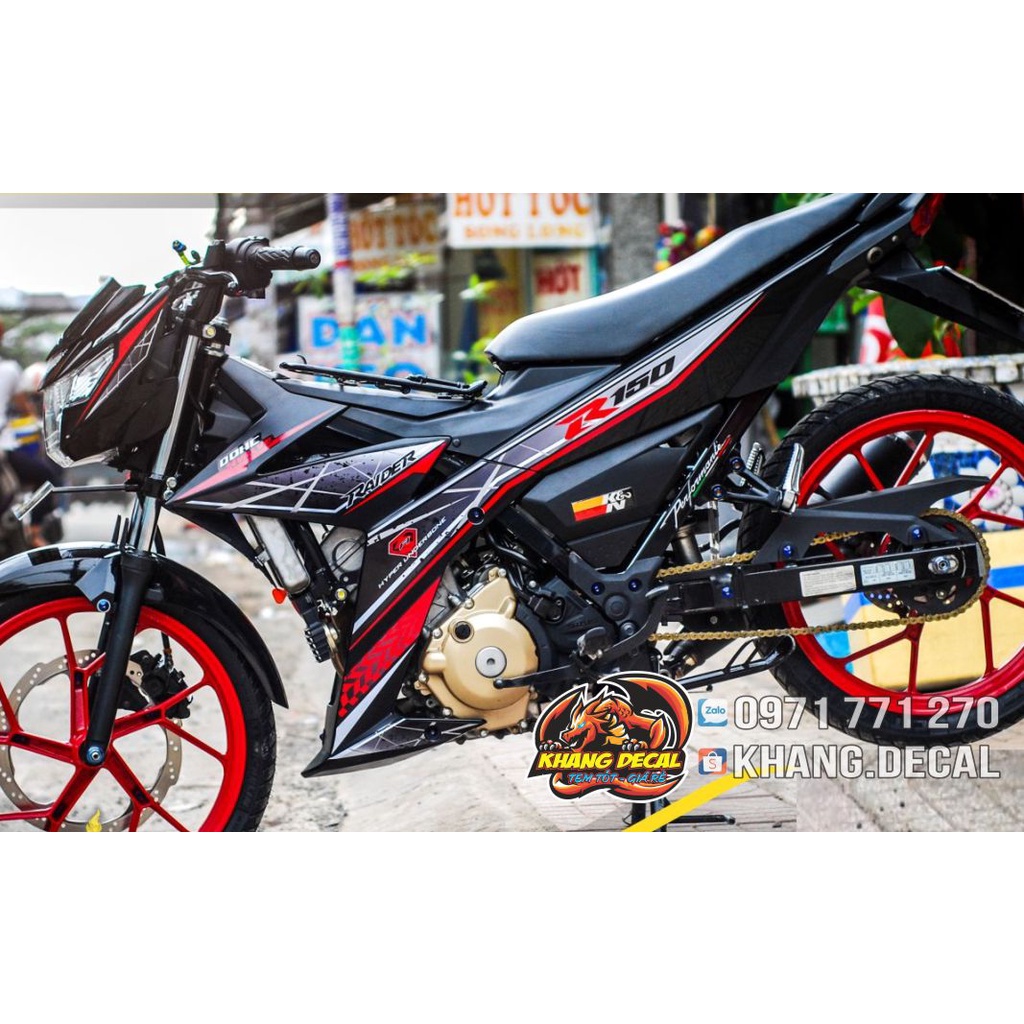 Tem rời Raider R150 đỏ đen