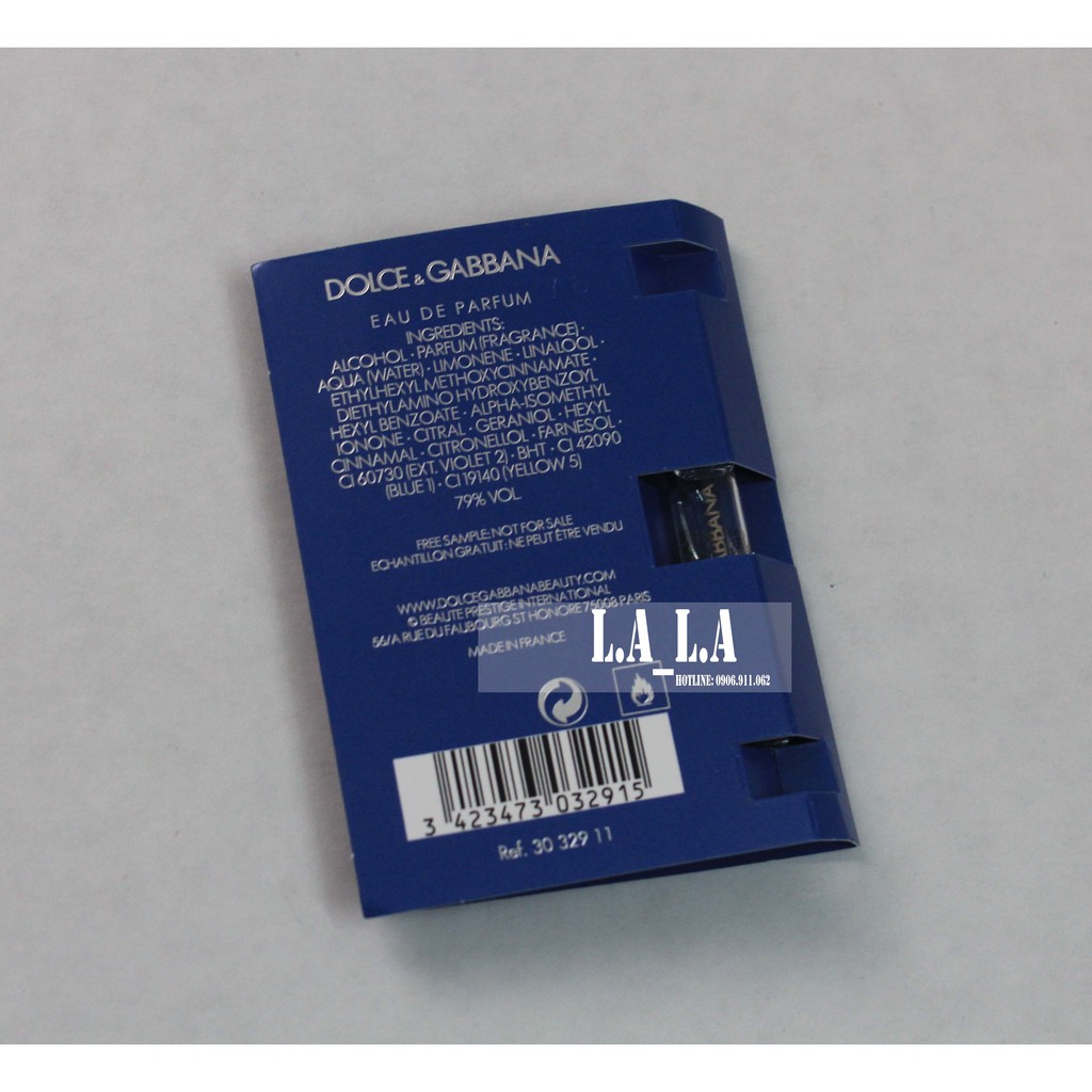 [Mẫu thử] Vial Nước Hoa Nam Dolce Gabbana D&G Light Blue Intense 1.5ml