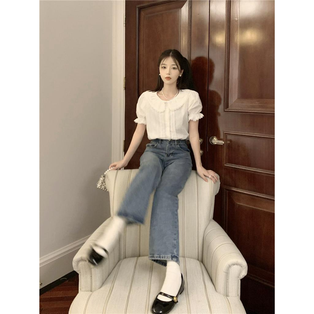 Áo Sơ Mi Nữ Ngắn Tay Phối Ren 51736