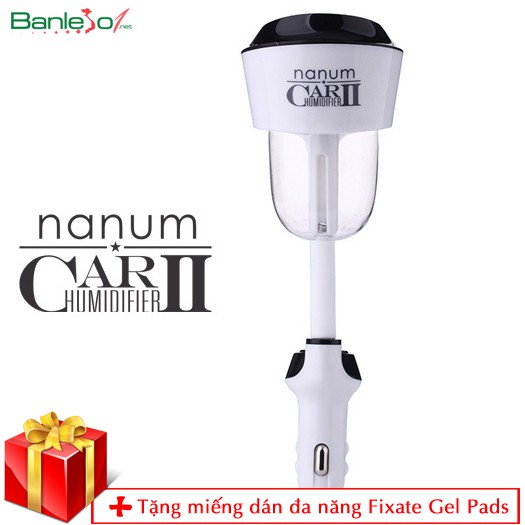 Máy phun sương trên ô tô Nanum Car Humidifier II 2 cổng sạc USB (Xanh-Tím-Đen)