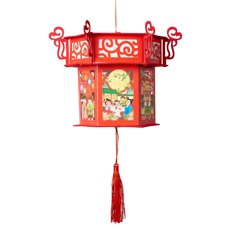 Lồng đèn giấy hai tầng làm thủ công diy dành cho trẻ em