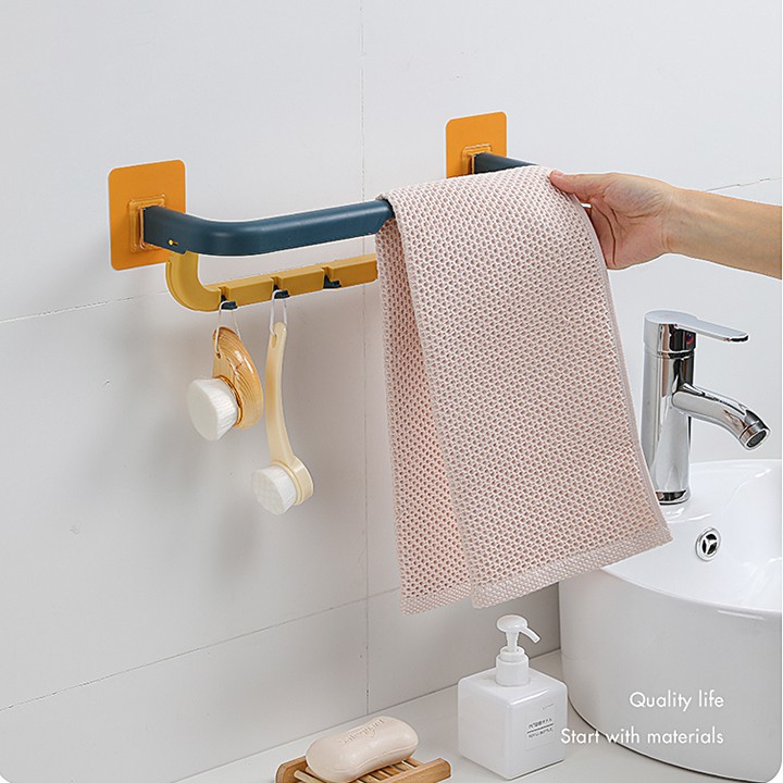 [VIDEO] Giá treo khăn mặt, móc treo đồ sử dụng phòng tắm nhà bếp gấp gọn dán tường thông minh
