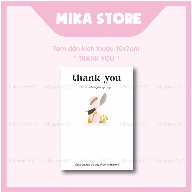 Set 500 tem dán Thank You Cho Hộp Carton, Tem dán Thank You