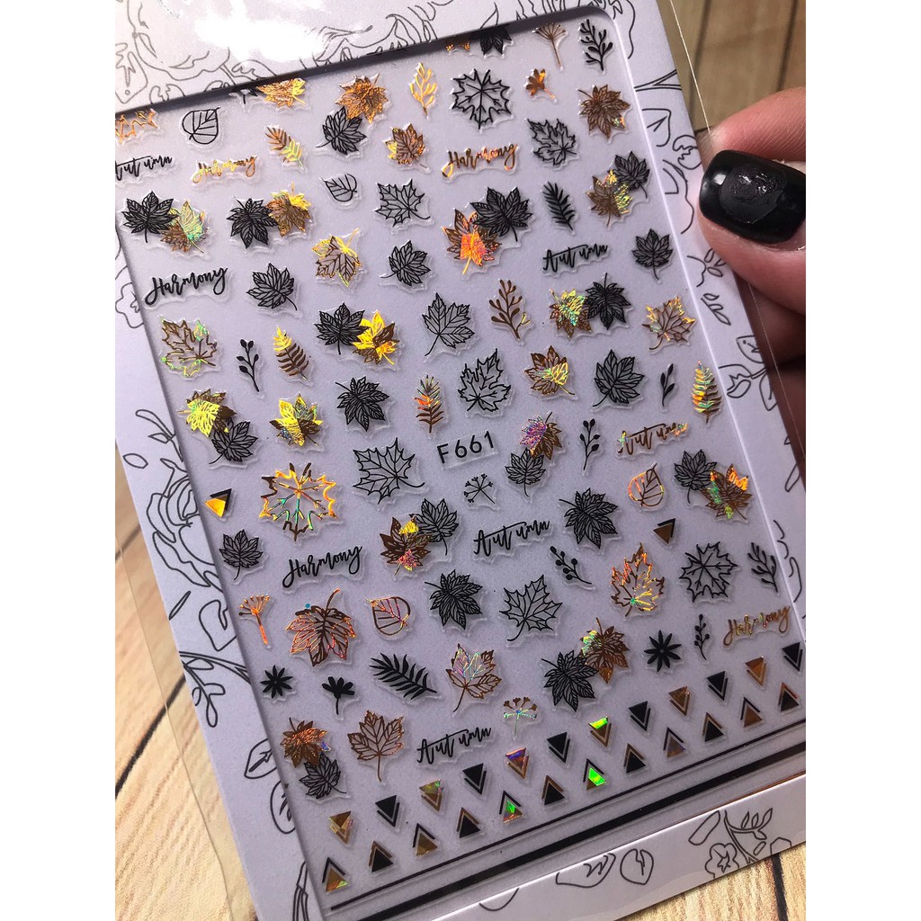 Hình dán móng tay lá phong hothit