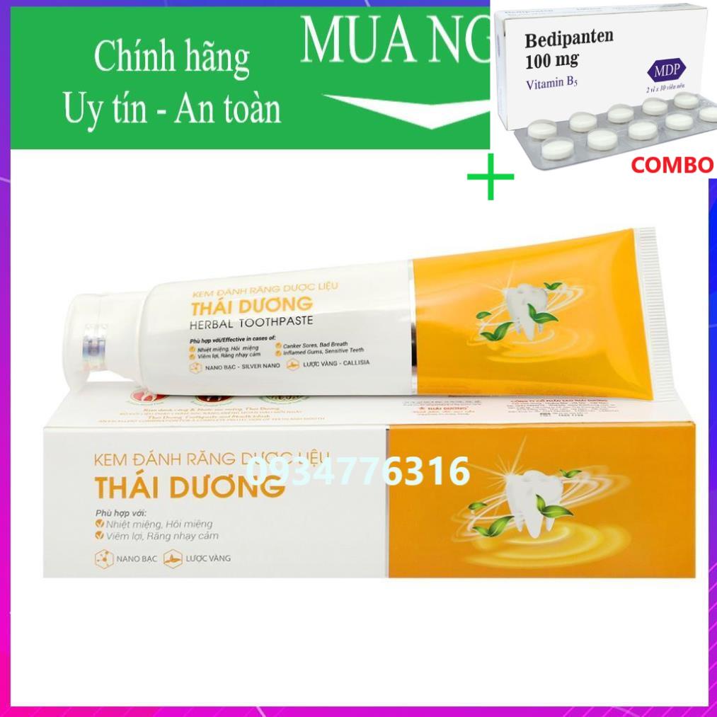 Combo Bedipanten 100mg +  ✅ Kem đánh răng dược liệu Thái Dương - Tuýp 100 gr