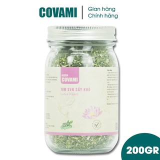 Trà tim sen đồng tháp sấy khô uống giảm cân giúp ngủ ngon thương hiệu COVAMI hũ thuỷ tinh 200GR