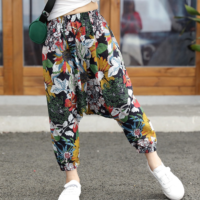 Quần Harem Harem Cotton Lụa Dáng Rộng Chống Muỗi Phiên Bản Hàn Quốc 85-170cm Thời Trang Cho Bé Hàng Có Sẵn