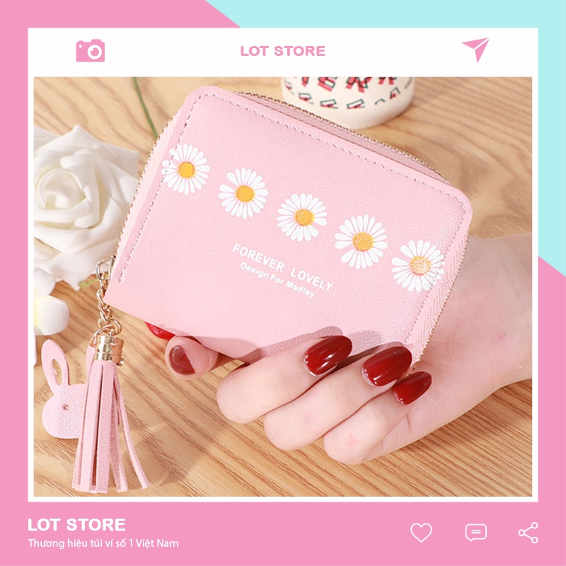 VÍ nữ mini ngắn cầm tay nhỏ gọn bỏ túi cute dễ thương LOT STORE VD415