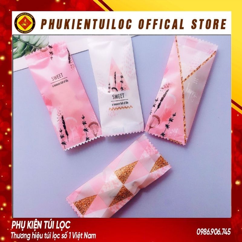 Túi kẹo nougat các loại (thiết kế nhiều màu sắc)- DÀY DẶN, HD, LOẠI 1- 100 CHIẾC