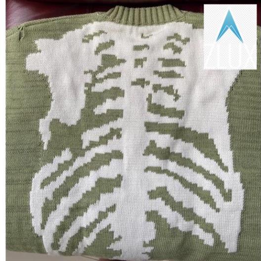 Áo Sweater Skeleton PLAYAZ - Xanh Rêu