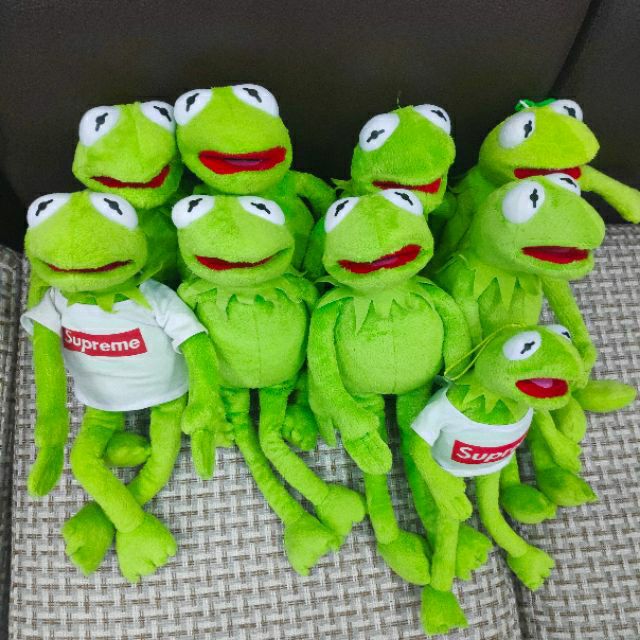 Gấu bông ếch Kermit meme màu xanh ( chân tay có khớp kẽm)