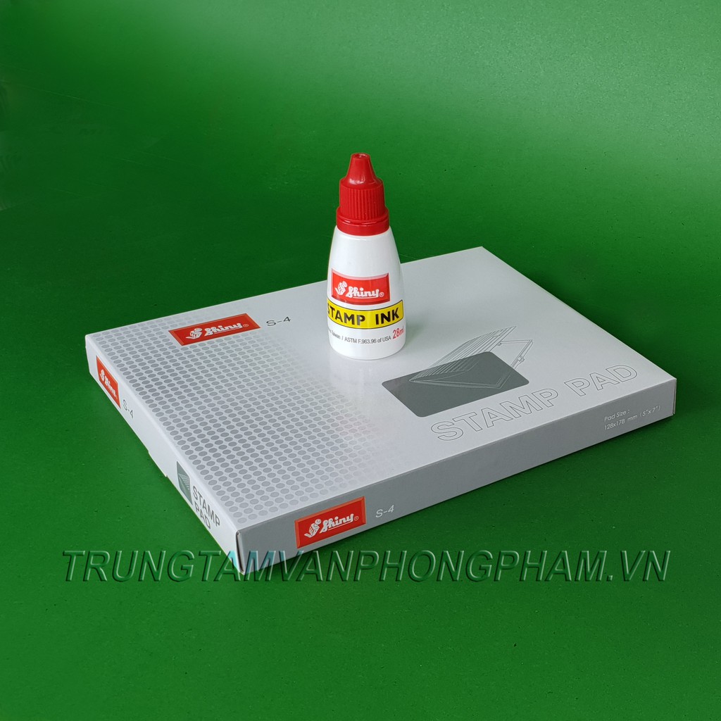 Khay tampon mực Shiny S4 hộp mực dấu kích thước to siêu lớn 128mm x 178mm Shiny Stamp Pad S-4 dùng dấu hoàn công