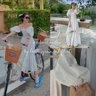 Đầm maxi tay phồng
