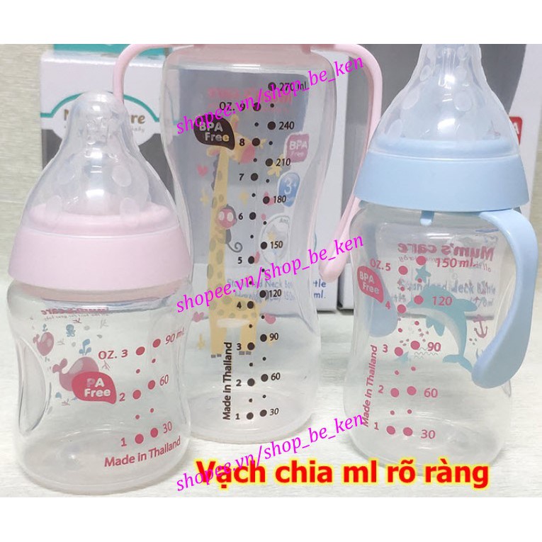 Bình sữa PP CỔ HẸP cao cấp thiết kế van chống đầy hơi  - Mum's Care