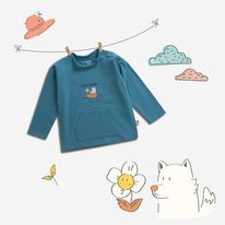 Áo túi bụng cho bé CHAANG garden xanh biển