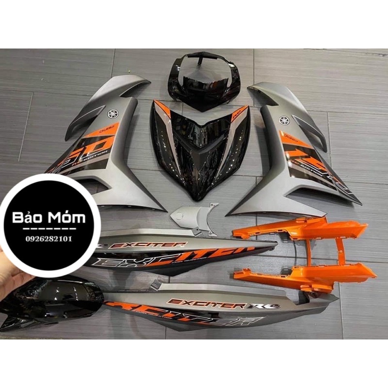 Dàn áo exciter 150 xám cam đen chính hãng mẫu tem 2020