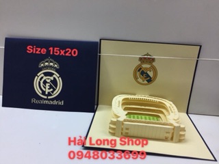 Sân bóng - Stadium - thiệp 3D ( mở 90 độ )