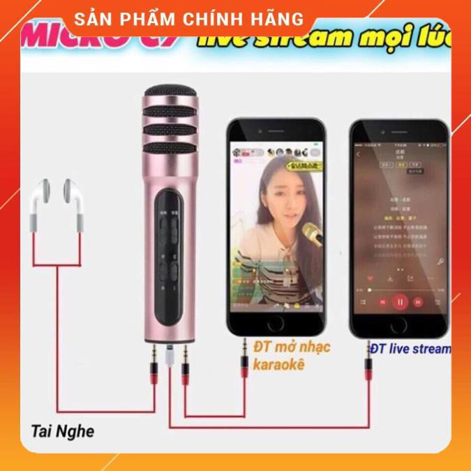 Bộ micro livestream + karaoke trên điện thoại C6. C7- re6 l1e3