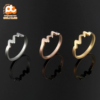 [Mã FATP15 giảm 20K đơn 50K] Nhẫn titan nữ nhịp tim cách điệu cao cấp thép không gỉ titanium