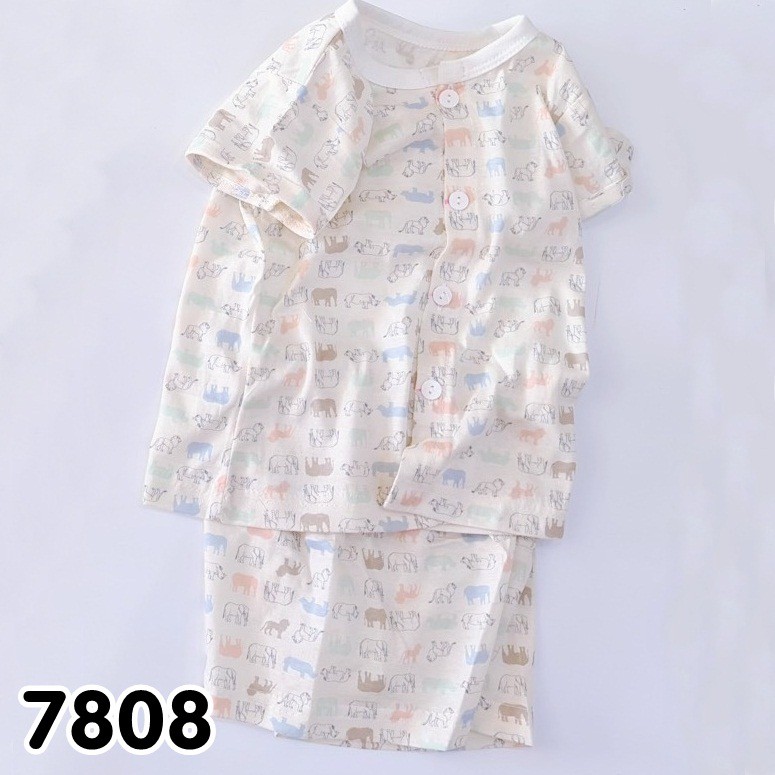 BỘ NGẮN TAY CÀI NÚT GIỮA NHIỀU HỌA TIẾT CHO BÉ TỪ 6KG- 19KG