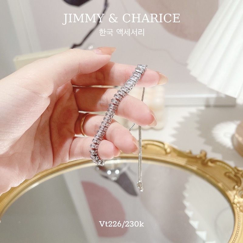Vòng tay đá Jimmy & Charice dây rút thép không rỉ