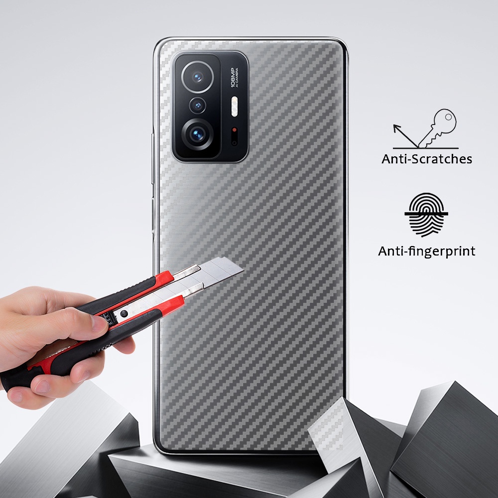 Ốp Điện Thoại 3D Bằng Sợi Carbon Chống Dấu Vân Tay Cho Xiaomi 11LITE / 11T / Pro