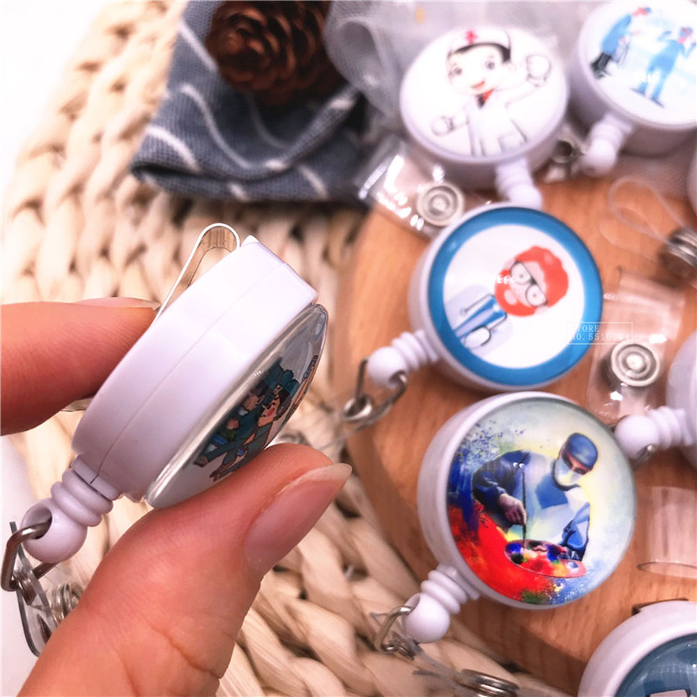 Dây đeo bảng tên co giãn họa tiết hoạt hình nhiều kiểu tiện lợi