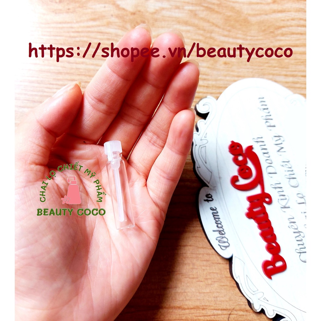 Combo 50 Chai Chiết Mẫu Thử Nước Hoa Vial 1ml Lọ Thủy Tinh Mini Không Chứa Dung Dịch Đựng Dầu Thơm Test