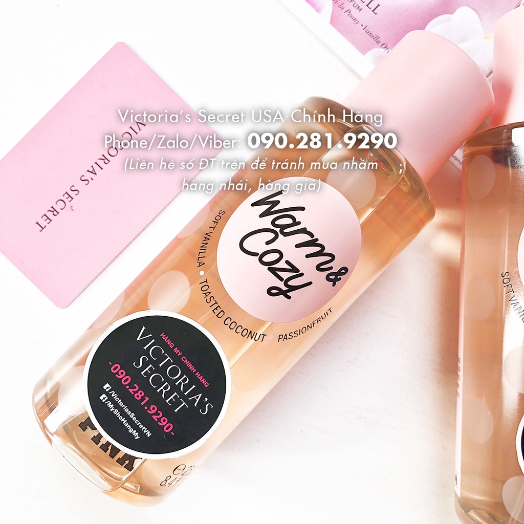 Xịt toàn thân Pink- Warm & Cozy Mist, mùi nồng ấm, ngọt ngào