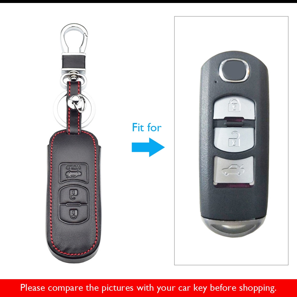 Da Xe Vỏ Chìa Khóa Cho Mazda CX 5 CX 7 CX 9 2 3 5 6 Thông Minh Bọc Điều Khiển Fob 3 Nút Keychain Túi Bảo Vệ Phụ Kiện Ô Tô