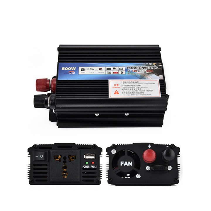 Bộ đổi nguồn kích điện ắc quy 12V lên 220V 500W INVERTER