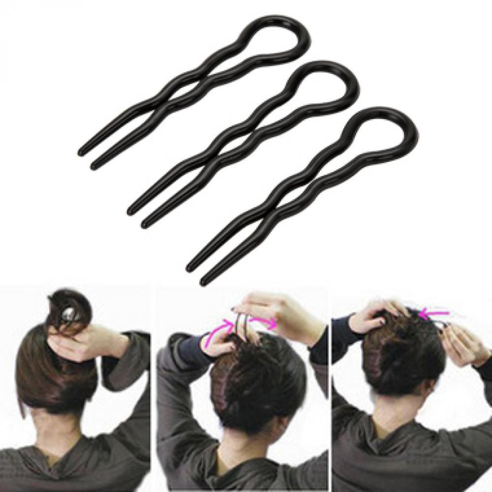 3 kẹp tóc màu đen hình chữ U giúp định hình tạo kiểu tóc