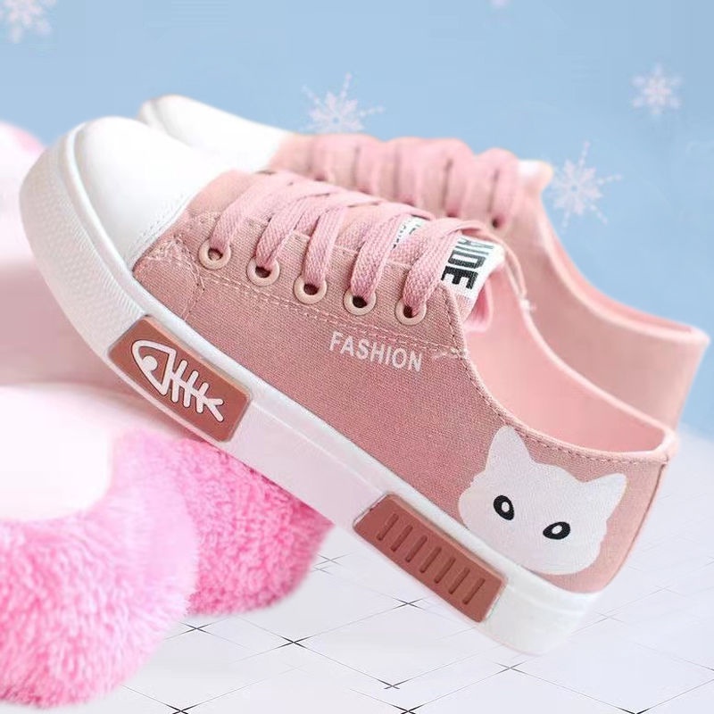 Giày Thể Thao Canvas Thoáng Khí Thời Trang Xuân Thu Cho Nữ