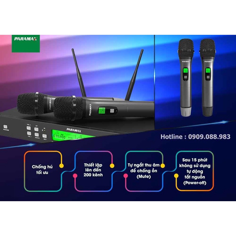 Micro không dây Paramax SM-1000 Smart - Bảo hành 24 tháng - Gia Khang Shop