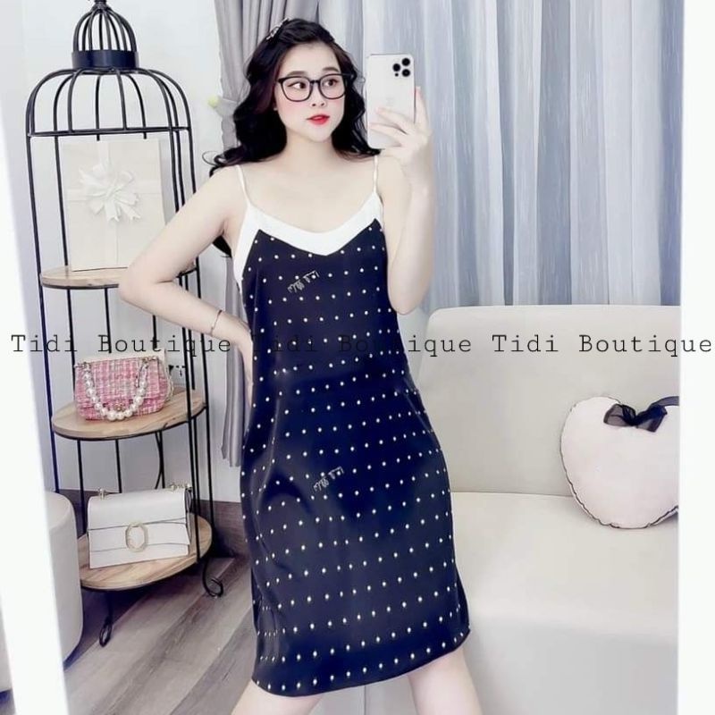 Váy ngủ nữ hai dây lụa Satin họa tiết đáng yêu chất vải mát lịm dáng xuông liền thân🍀[HÀNG ĐẸP CHUẨN][ẢNH THẬT +VIDEO] | BigBuy360 - bigbuy360.vn