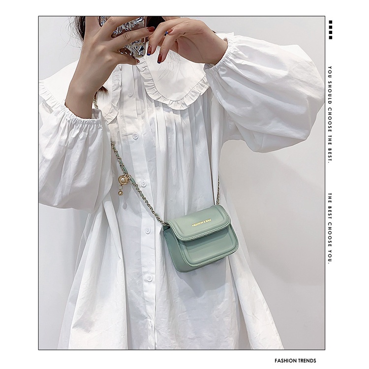 Túi Đeo Vai Hình Vuông Màu Trơn Cỡ Nhỏ Thời Trang Mùa Hè 2022 Cho Nữ