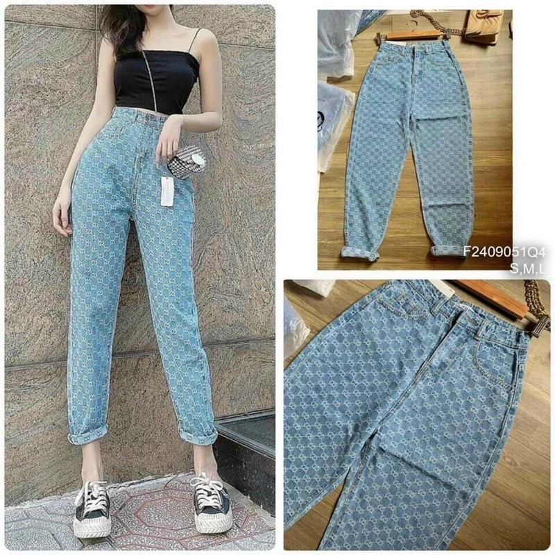 Quần baggy jeans dệt
