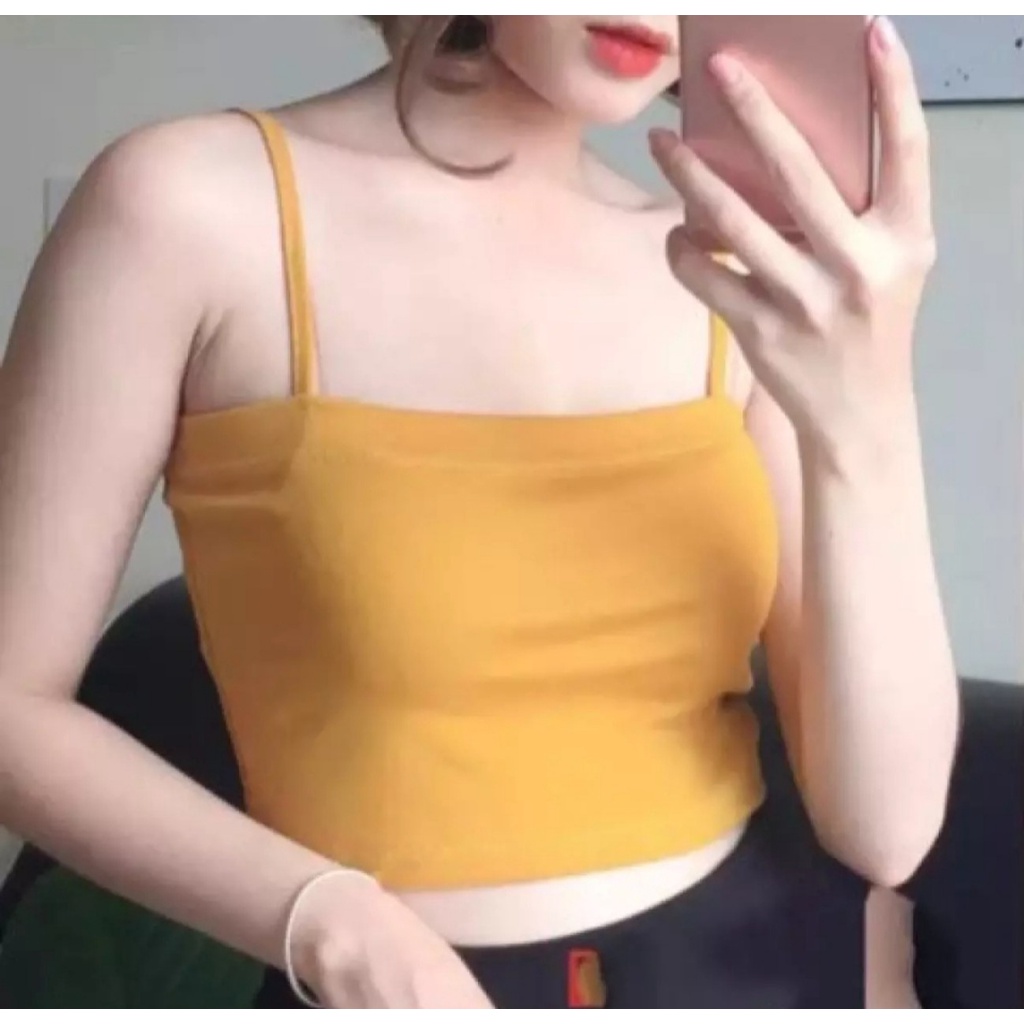 Áo thun Nữ Croptop ngang siêu rẻ, áo 2 dây sợi bún 35kg_55kg