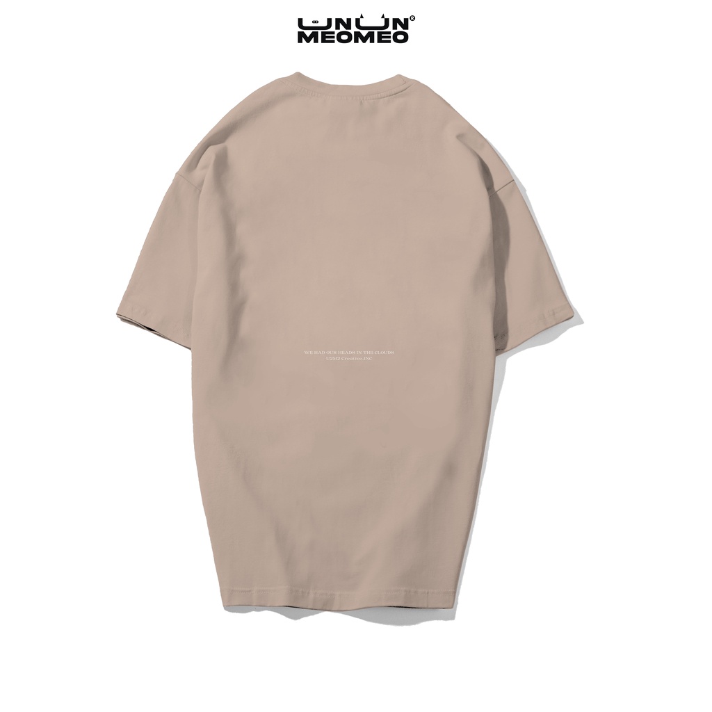 Áo thun form rộng tay lỡ unisex Ủn Ủn Meo Meo® Charcoal Pencil Logo