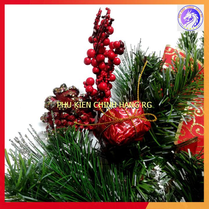 [ Mẫu Hot] Vòng Nguyệt Quế 41cm - 51cm Loại Lá  Gắn Trái Thông Trang Trí Giáng Sinh