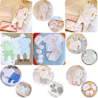 [Nous] Bộ Nous Sơ Sinh Dài Tay cho bé size Newborn gồm mũ, bao tay, bao chân